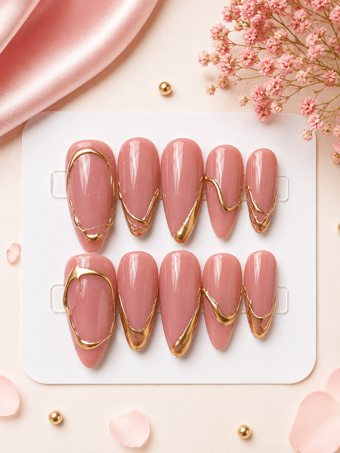 Golden Blush Luxe Press-On Nails