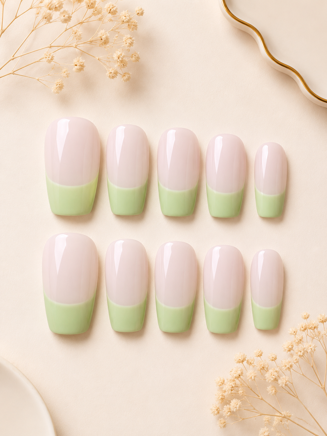 Mint Whisper Press On Nails