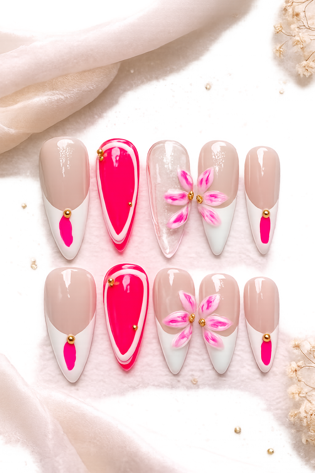 Electric Bloom Press-On Nails