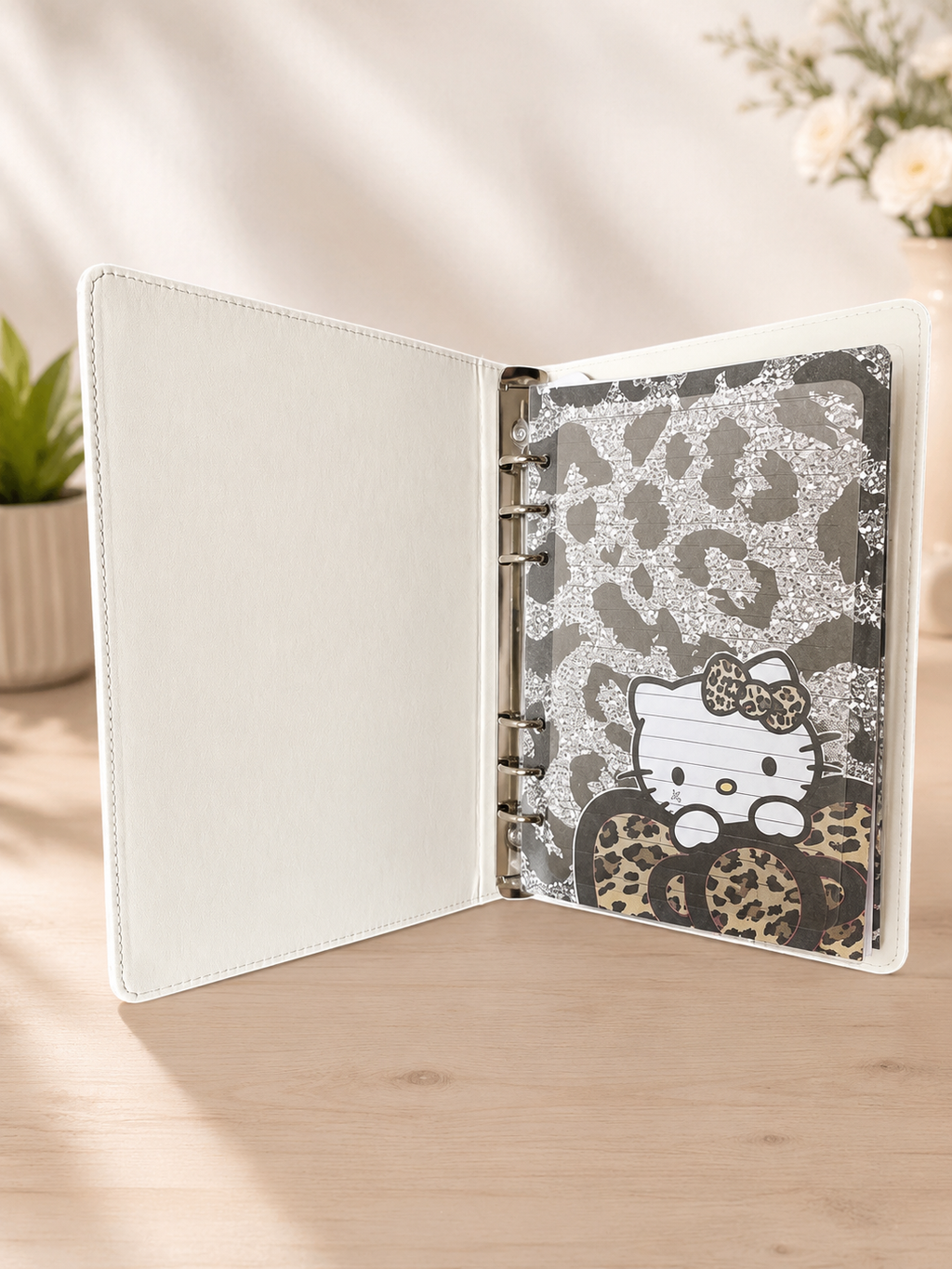 Pink Leopard Kitty A5 Binder Set