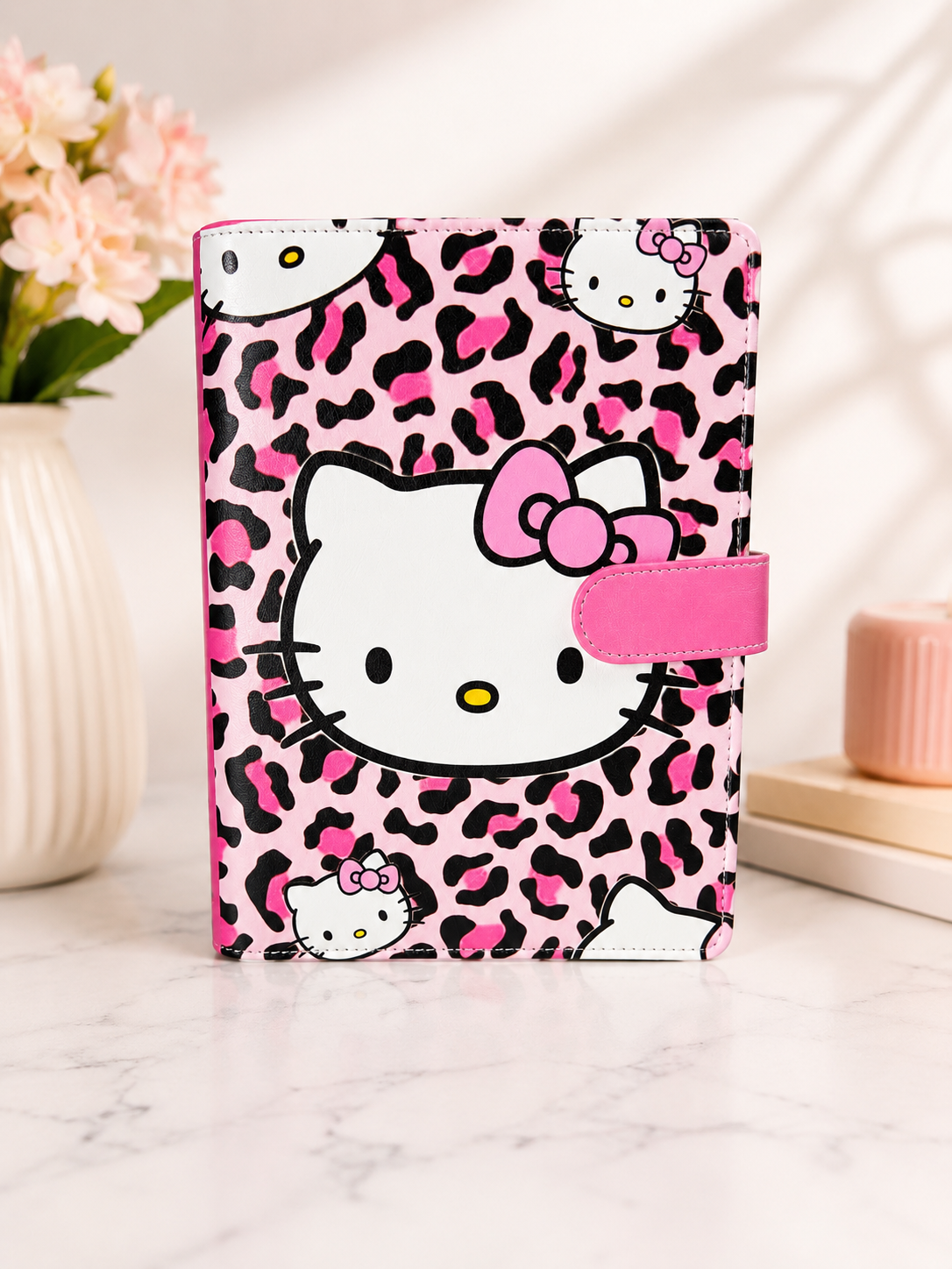 Pink Leopard Kitty A5 Binder Set