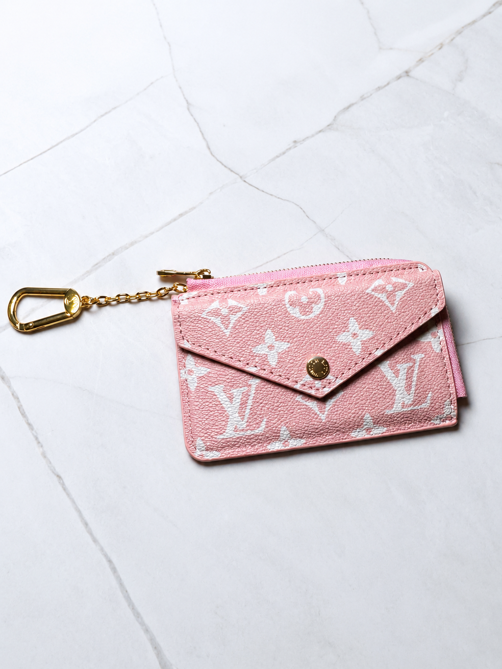 Pink Luxe Card Holder Keychain Wallet