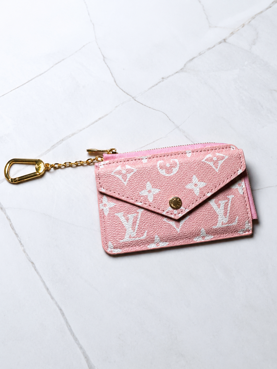 Pink Luxe Card Holder Keychain Wallet