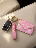 Pink Luxe Card Holder Keychain Wallet