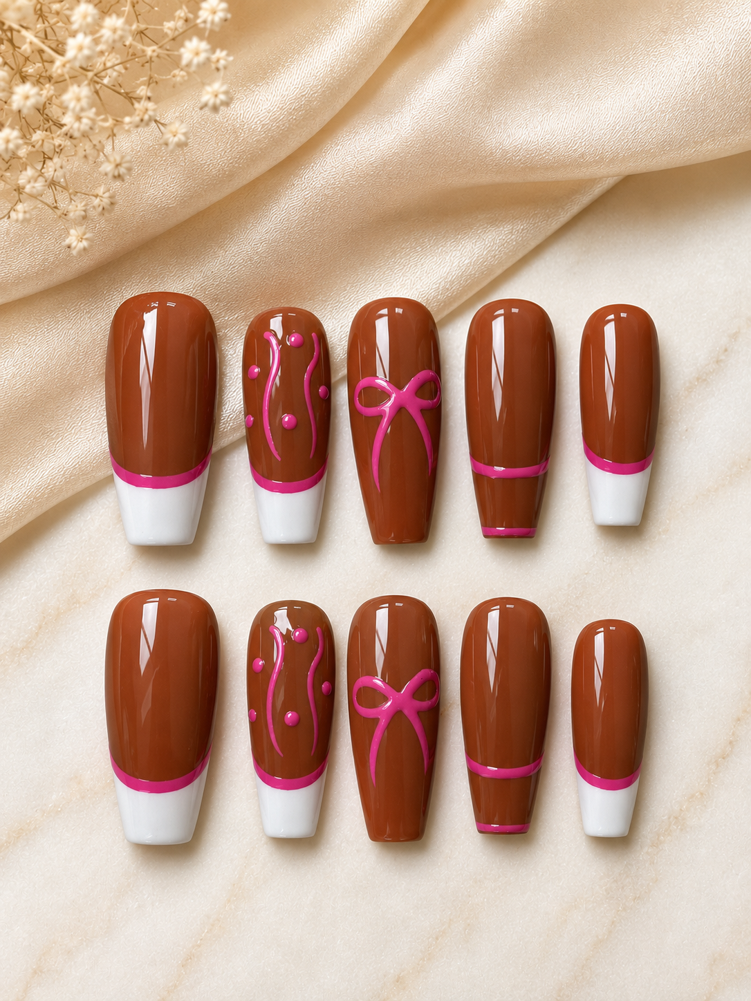Mocha Pop Y2K Press-On Nails