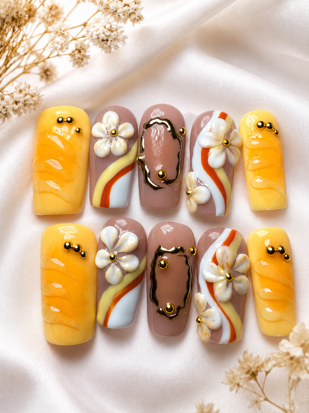 Honey Blossom Press-On Nails