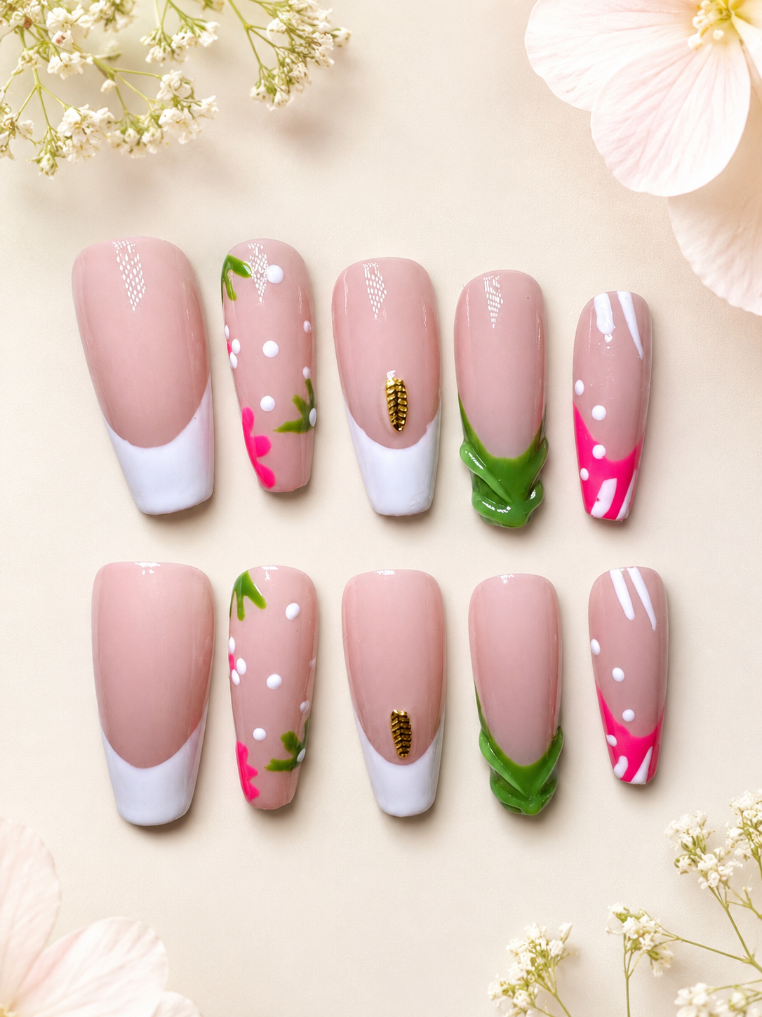 Spring Meadow Bloom Press-On Nails