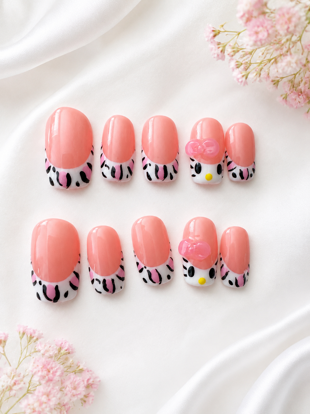 Pink Kitty Pop Frenchies Press-On Nails