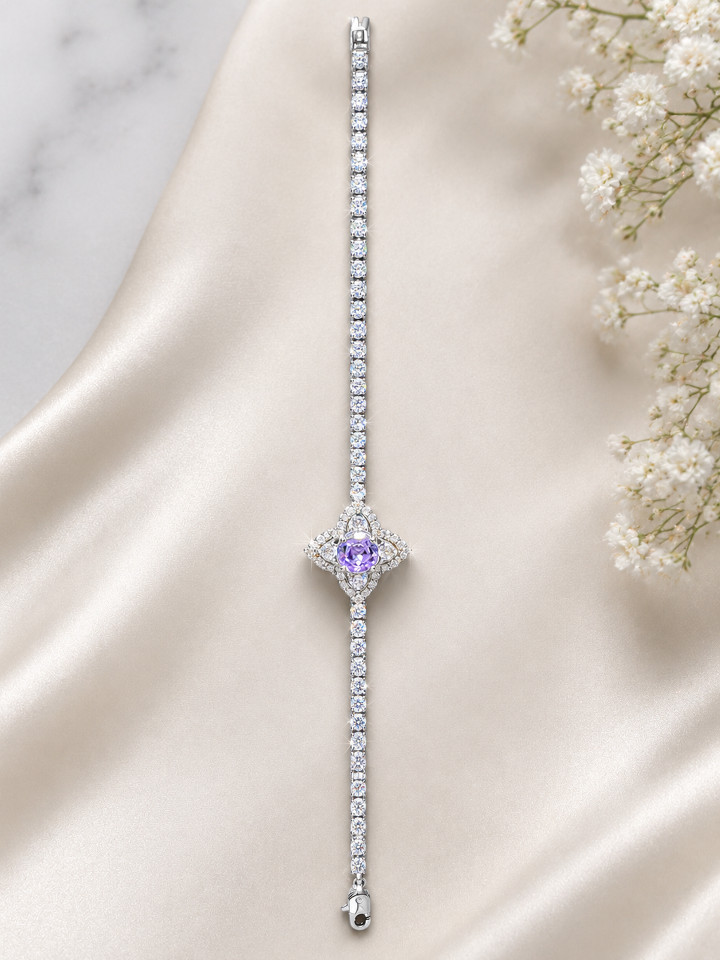 Lavender Halo Tennis Bracelet