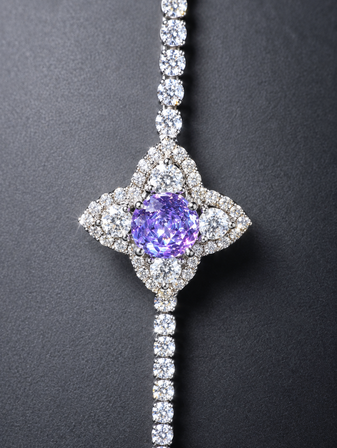 Lavender Halo Tennis Bracelet