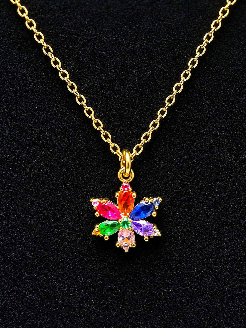 Rainbow Bloom Necklace & Earring Set
