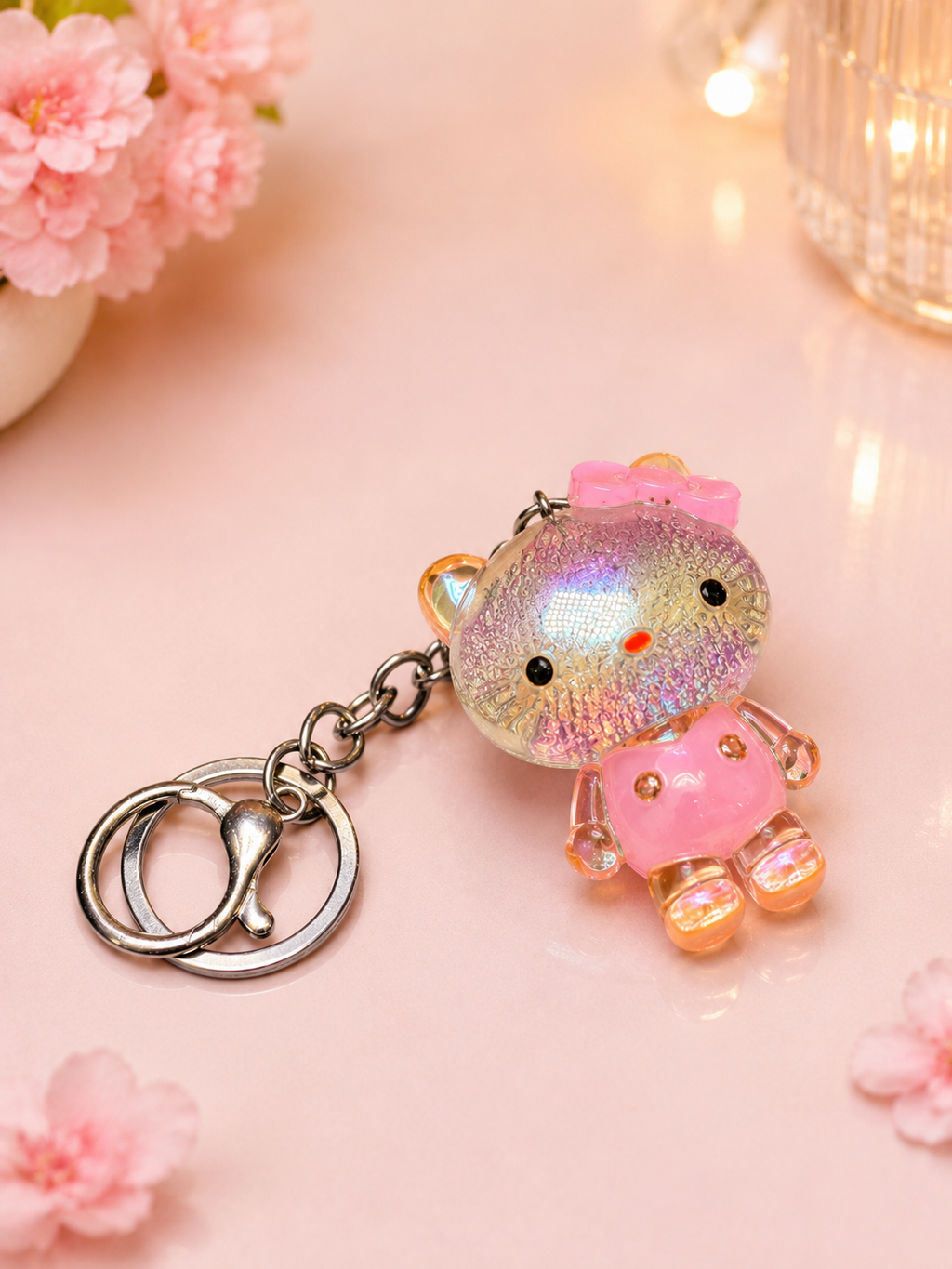Iridescent Kitty Wristlet Keychain