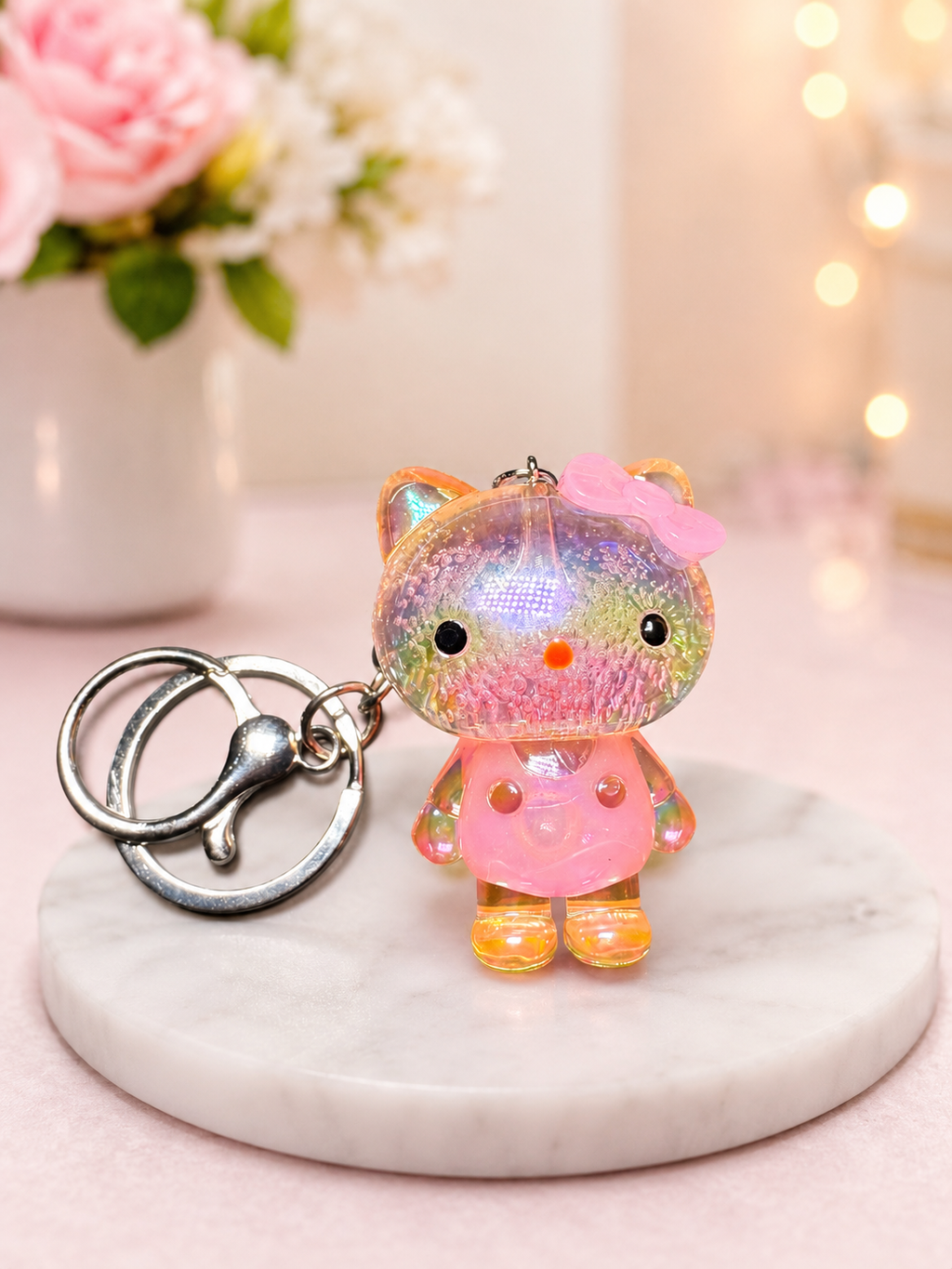 Iridescent Kitty Wristlet Keychain