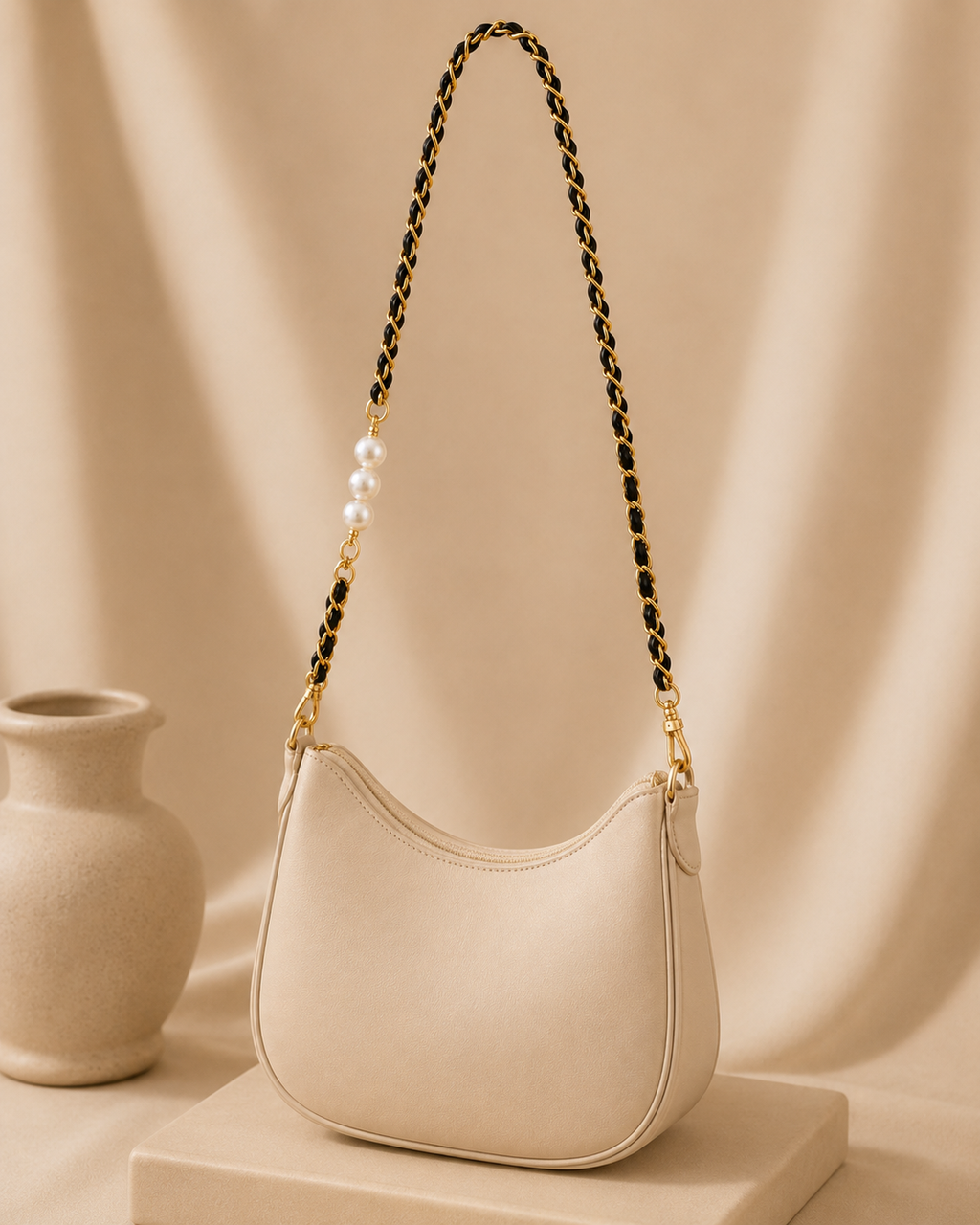 Black Pearl Luxe Chain Strap