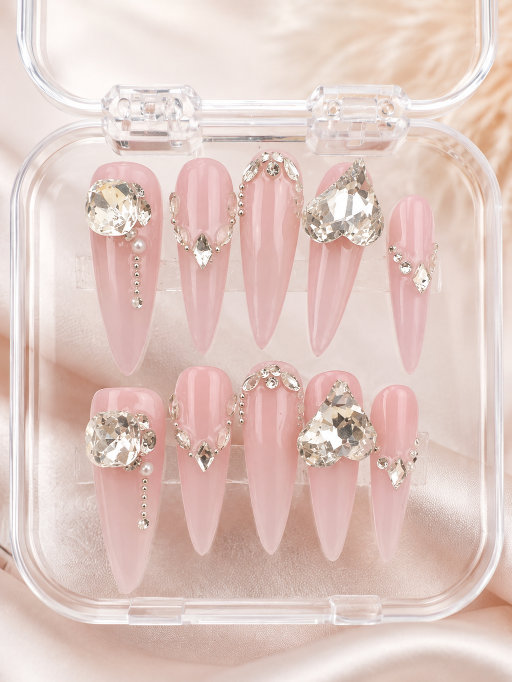 Blush Crystal Luxe Press-On Nails