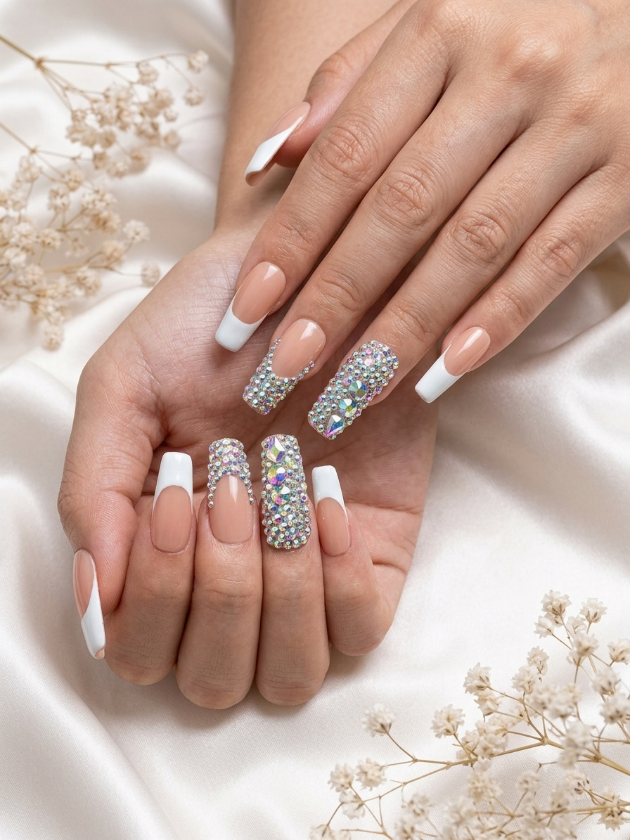 Iced French Luxe Press-On Nails