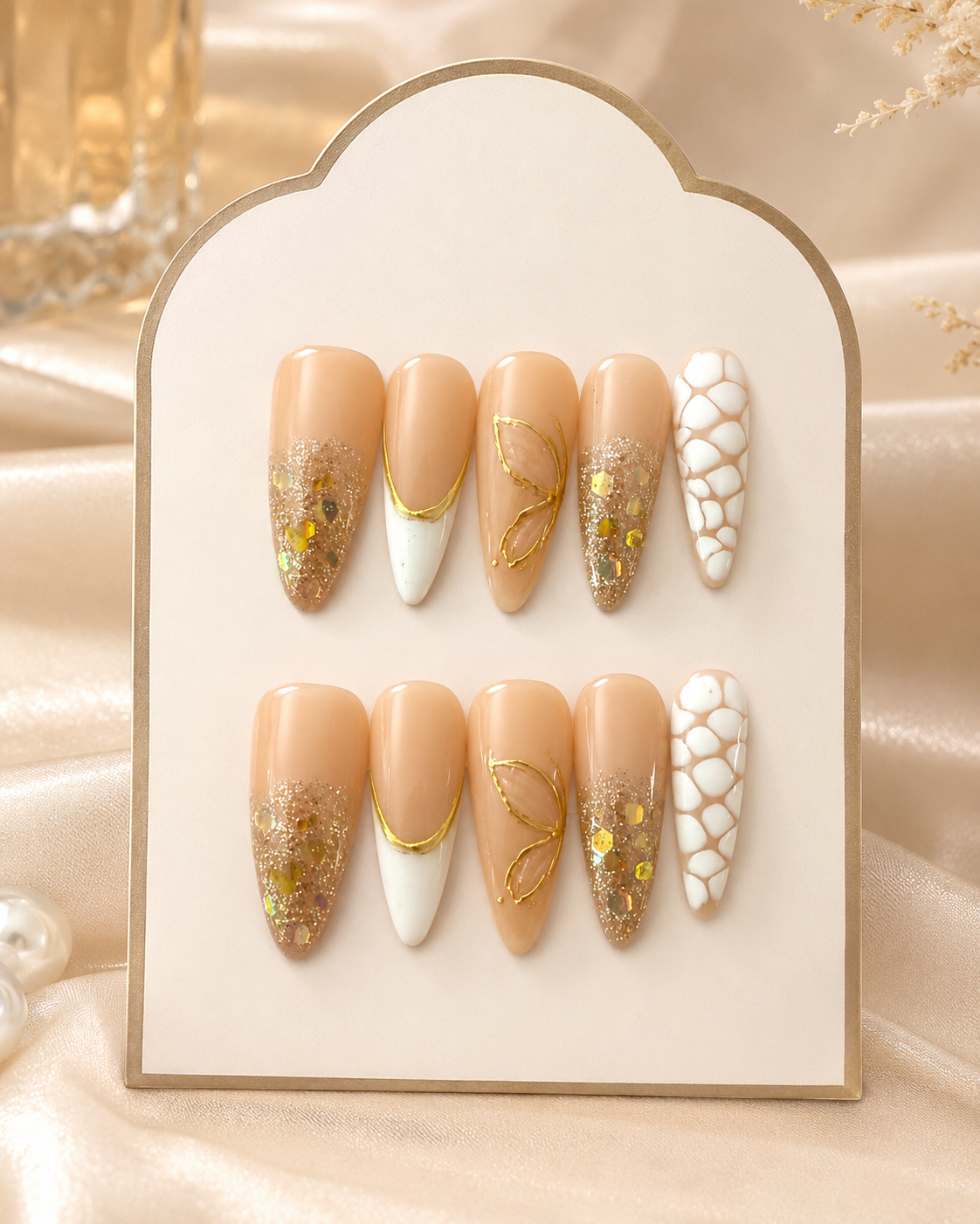 Golden Whisper Press-On Nails