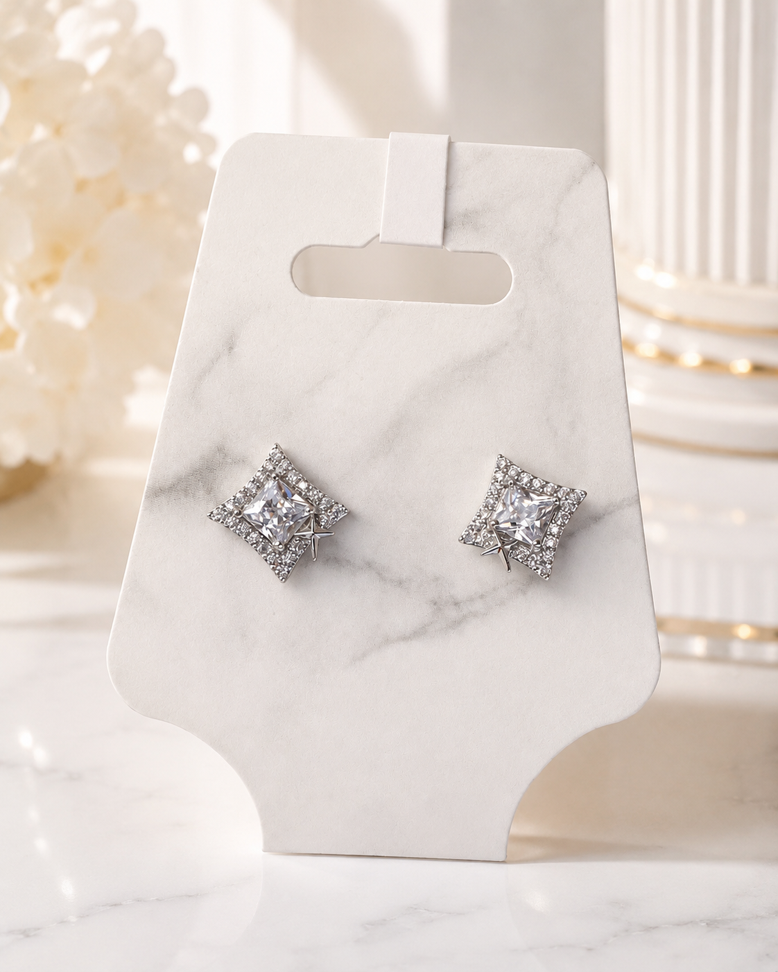 Celestial Spark Stainless Steel Stud Earrings