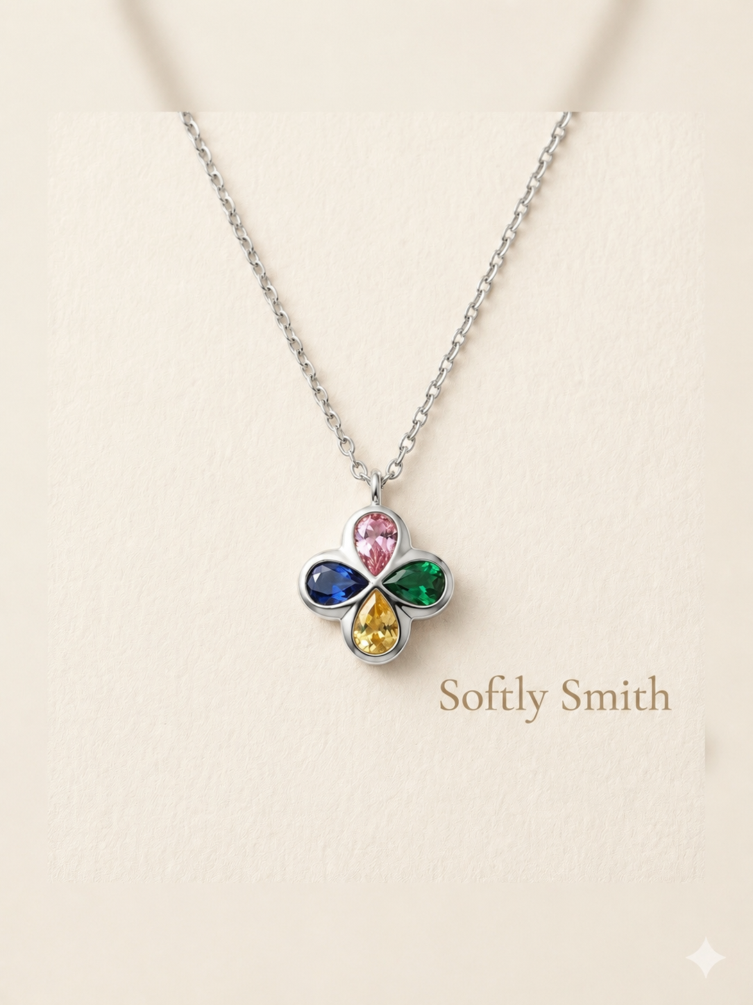Crystal Clover Pendant Necklace