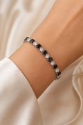 Black & Clear Stone Wrap Bangle Bracelet