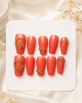 Coral Chain Luxe Press-On Nails