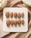 Mocha Crystal Luxe Press-On Nails