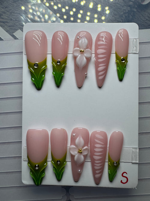 Blush Botanical Bloom Press-On Nails