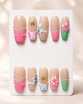 Pink Lagoon Shell Bloom Press-On Nails