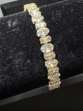 Golden Radiance Crystal Bangle Bracelet