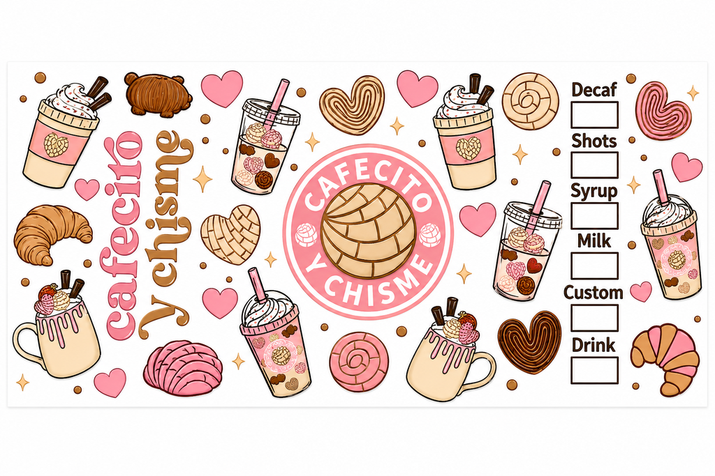 16 oz Coffee & Café UV DTF Cup Wraps