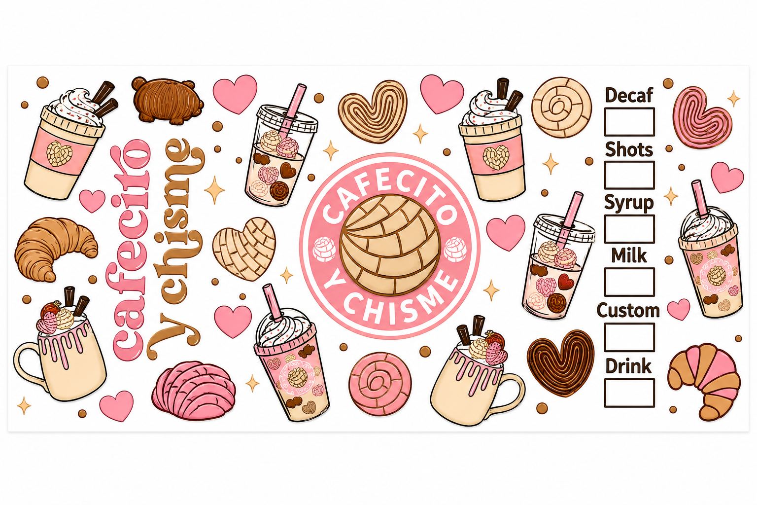 16 oz Coffee & Café UV DTF Cup Wraps