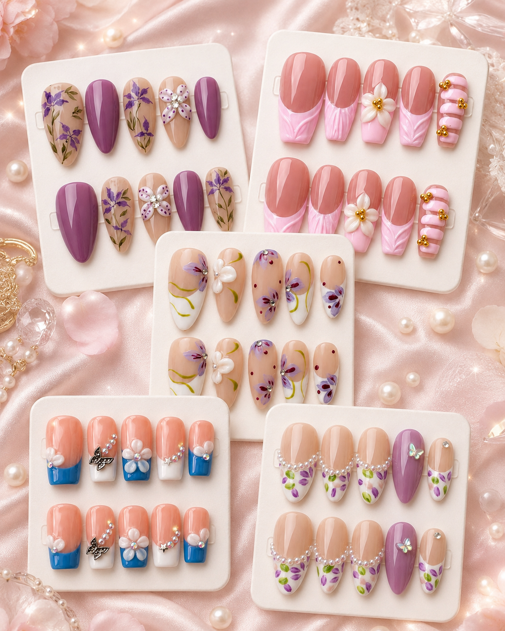 Enchanted Heiress 5-Set Press-On Nail Bundle | Medium