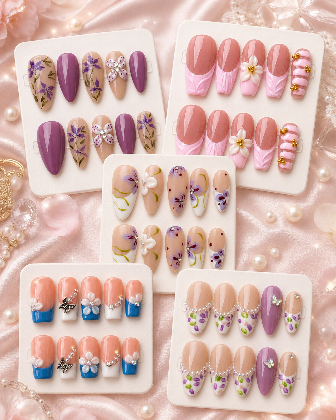 Enchanted Heiress 5-Set Press-On Nail Bundle | Medium