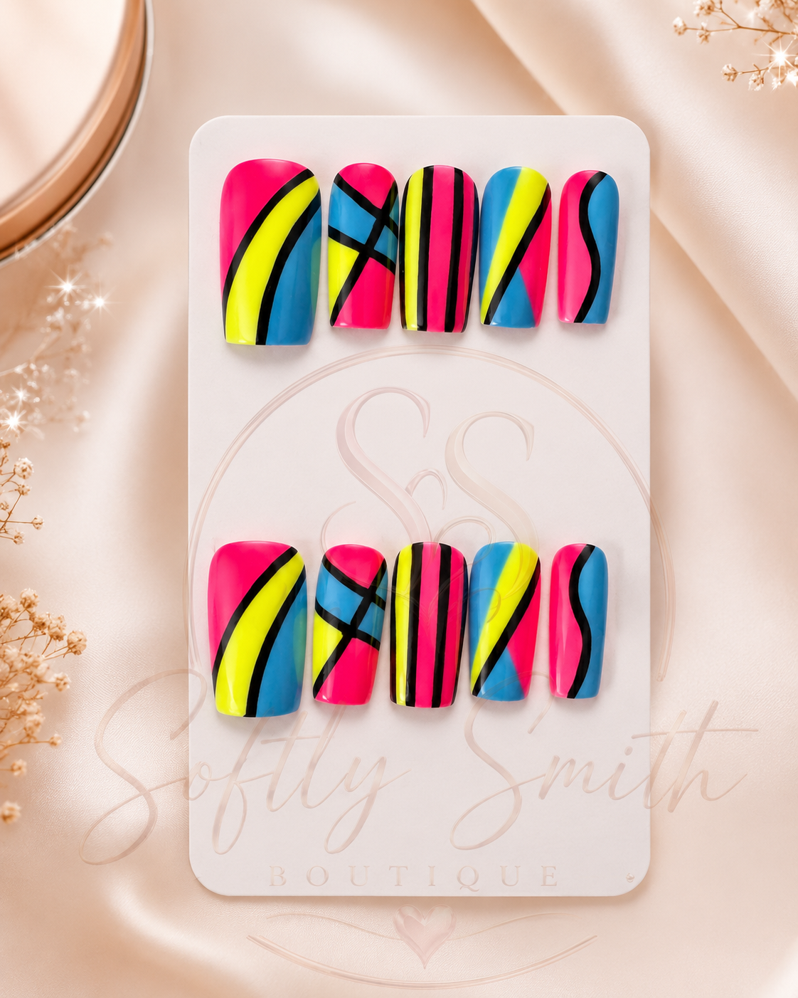 Neon Rhythm Press-On Nails