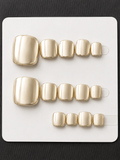 Champagne Chrome Press-On Toe Nails