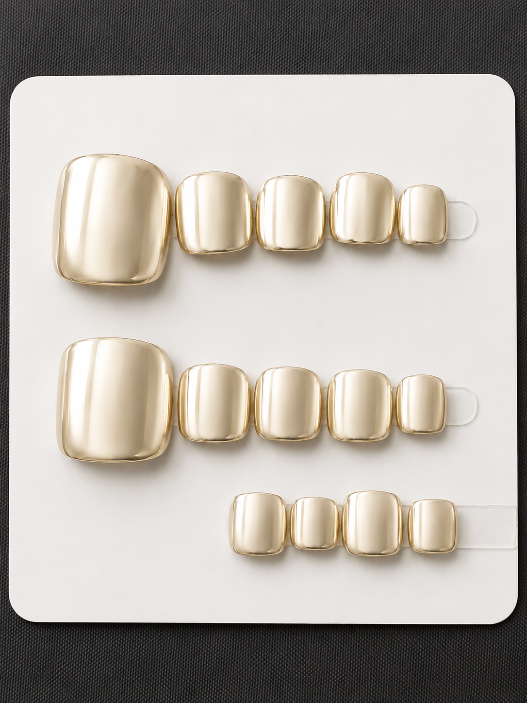 Champagne Chrome Press-On Toe Nails