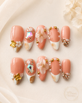 Peach Butterfly Garden Press-On Nails