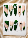 Emerald Garden Glam Press-On Nails