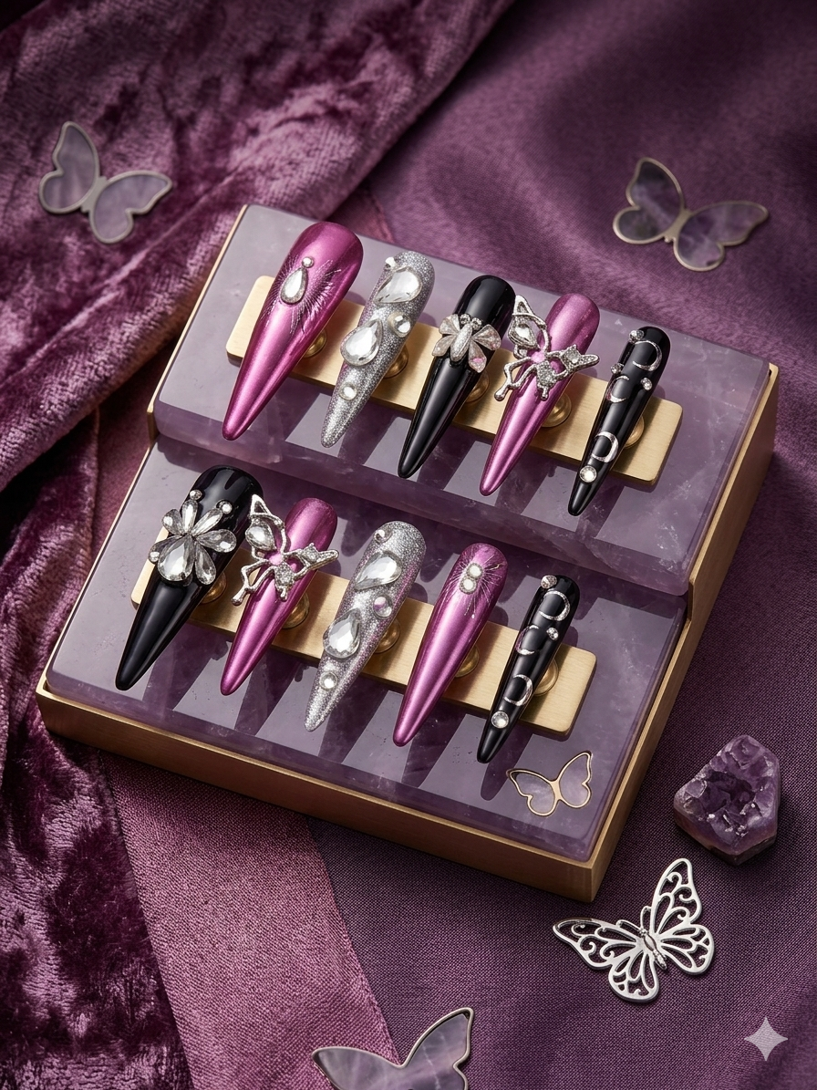 Midnight Butterfly Glam Set