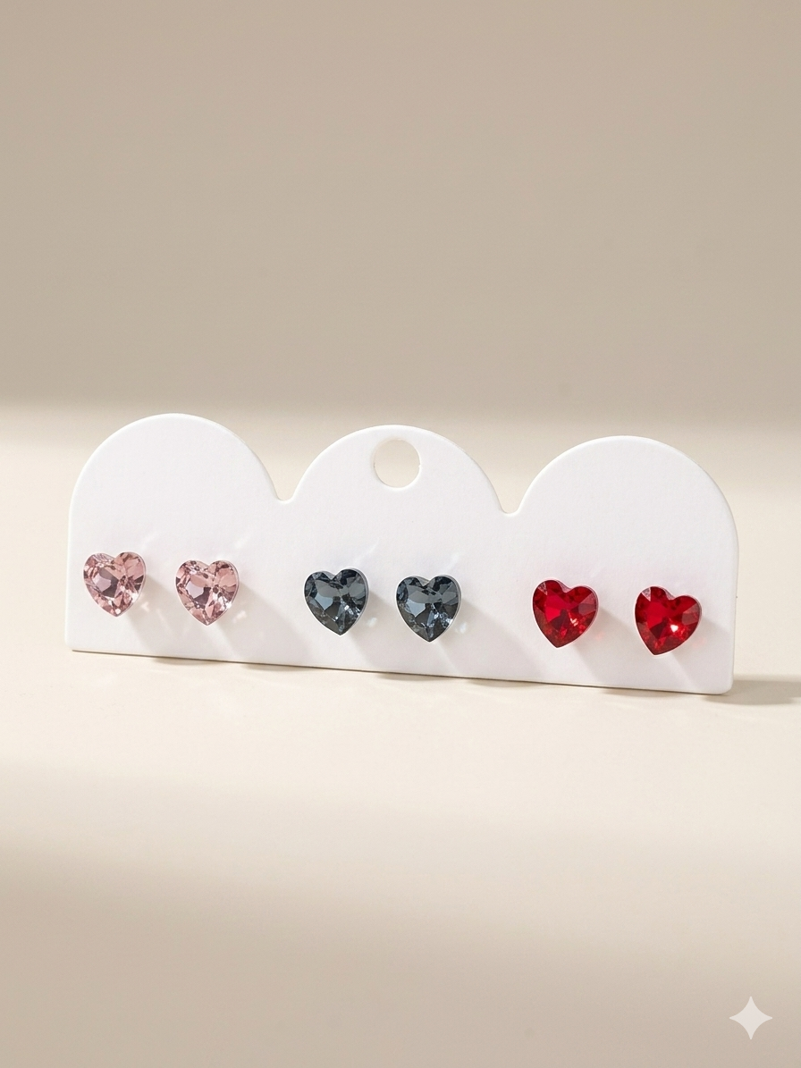 Petite Luxe Heart Trio Set – 3 Piece Collection