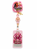 Covered by Grace and Covered by His Blood pink beaded badge reel set