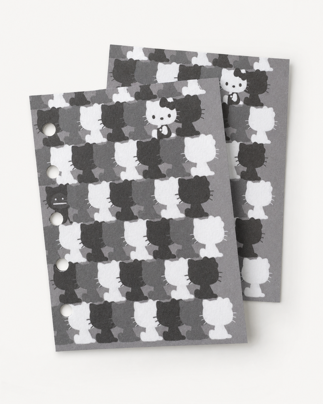 Gray black and white kitty patterned M5 paper inserts