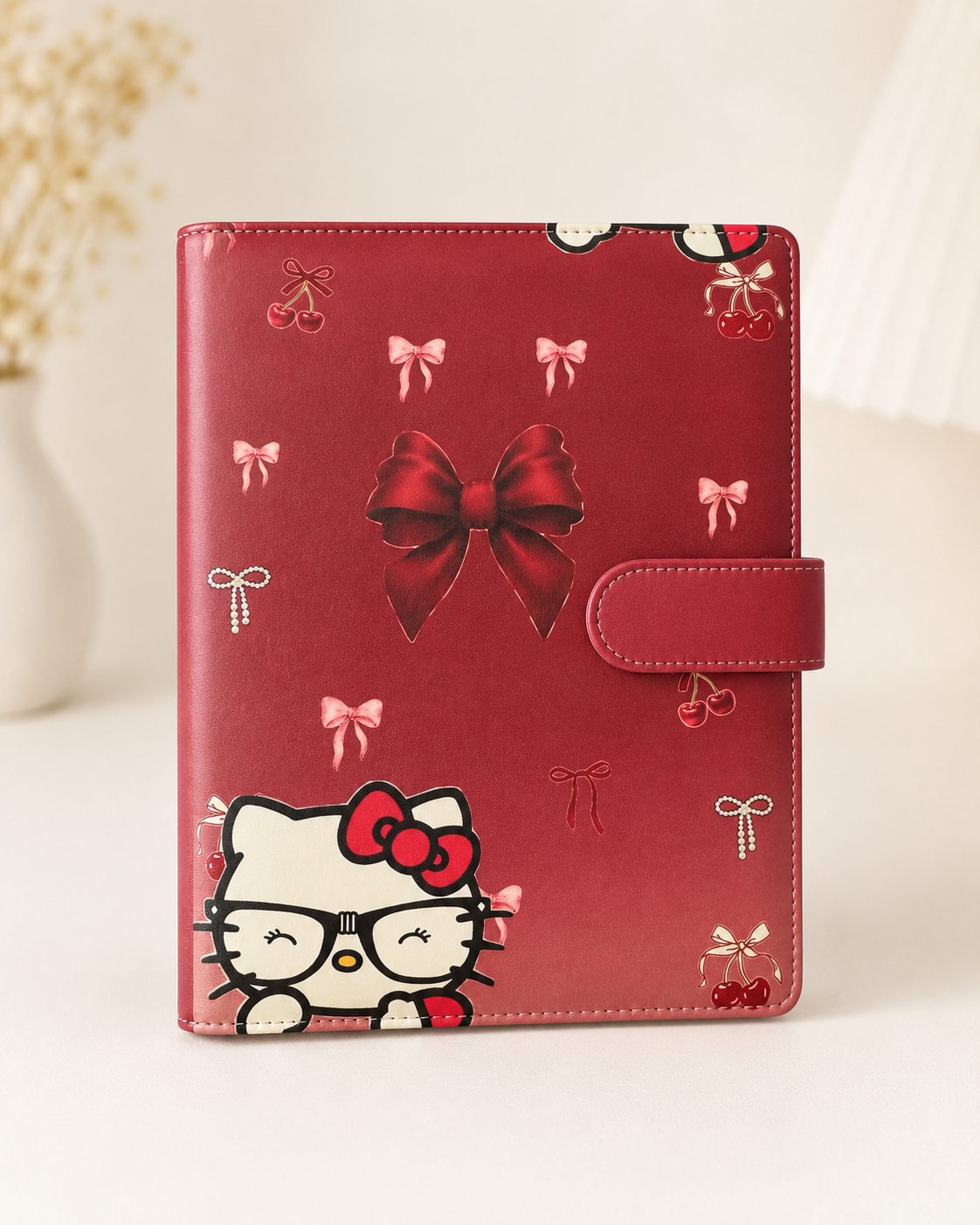 Hello Kitty cherry bow A5 binder front view