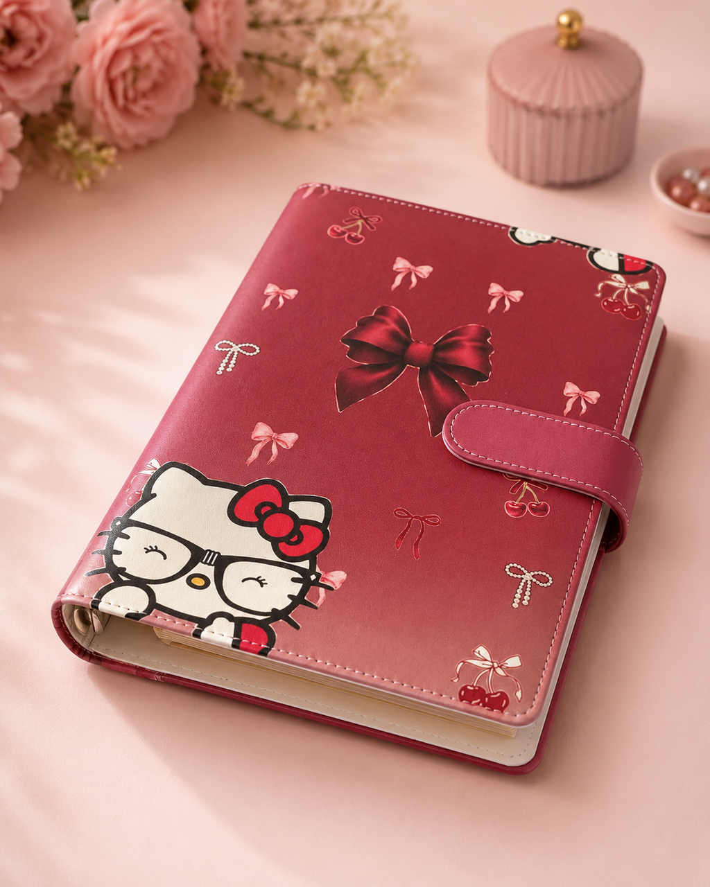 Styled Hello Kitty cherry bow A5 binder product view