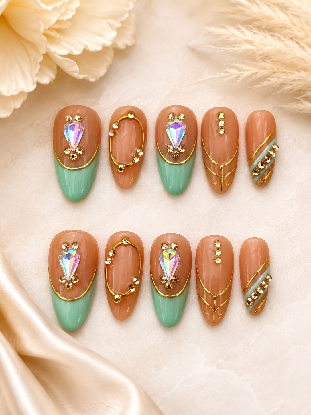 Mint Mirage Luxe Press-On Nails