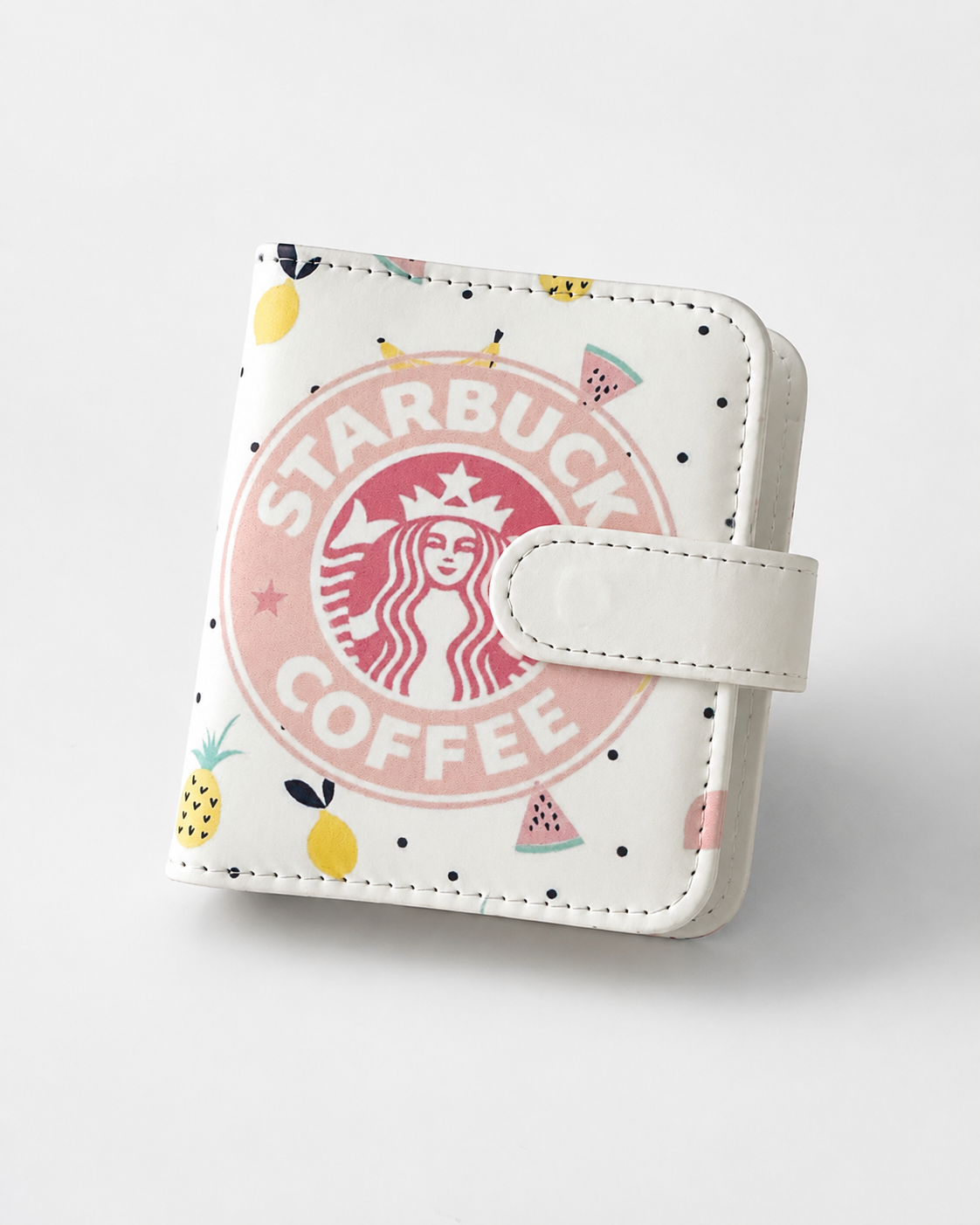 Pink coffee fruit M5 mini ring binder angled view