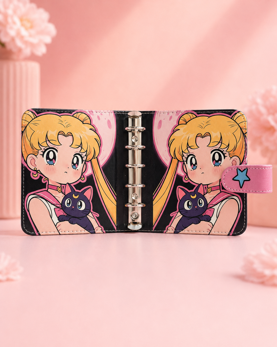 Pink Girl M5 binder planner open interior view