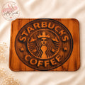 Starbucks Inspired Wood Mouse Pad