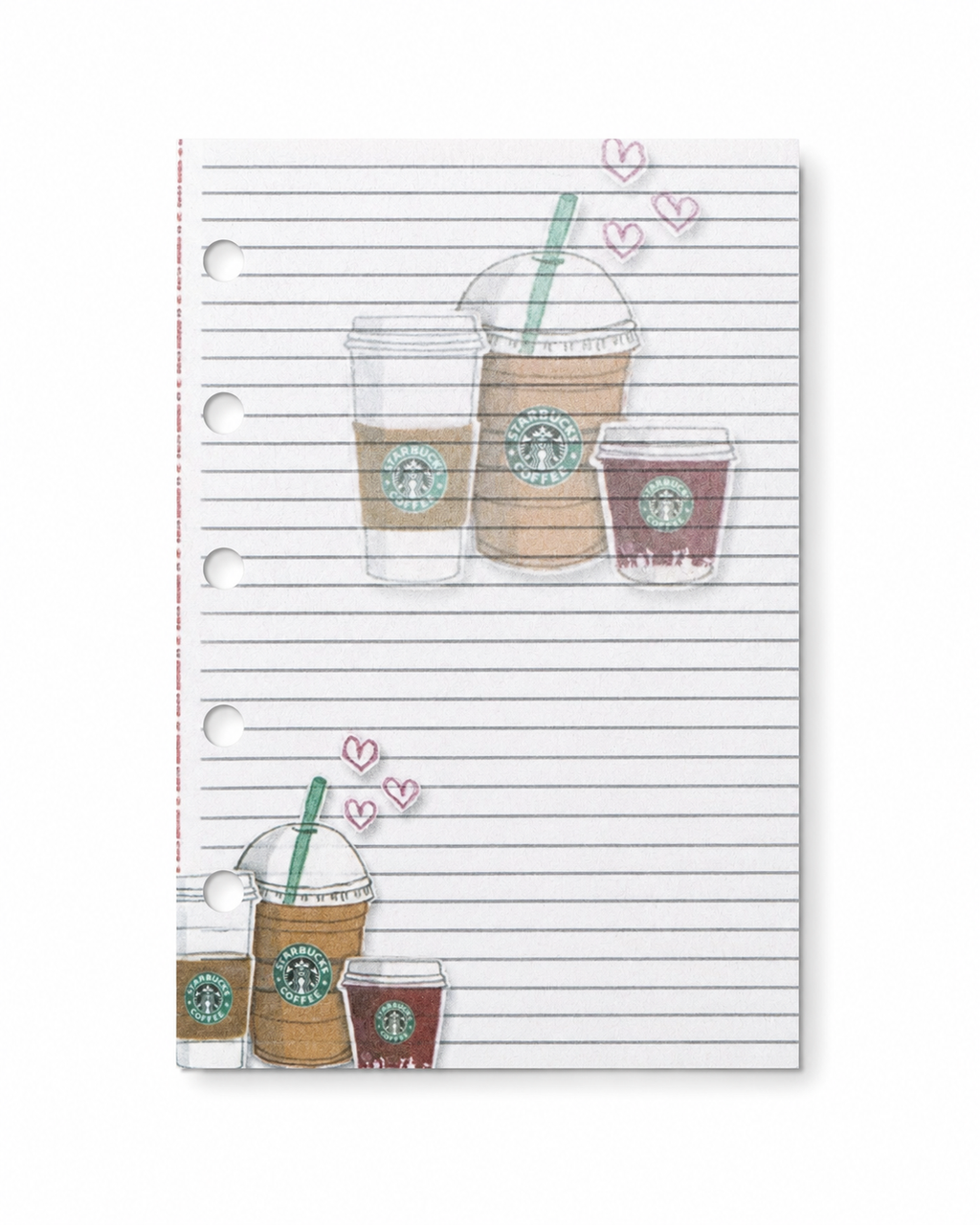 Matching lined coffee paper insert for M6 binder