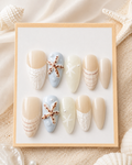 Starfish Shoreline coastal press-on nail set in size medium